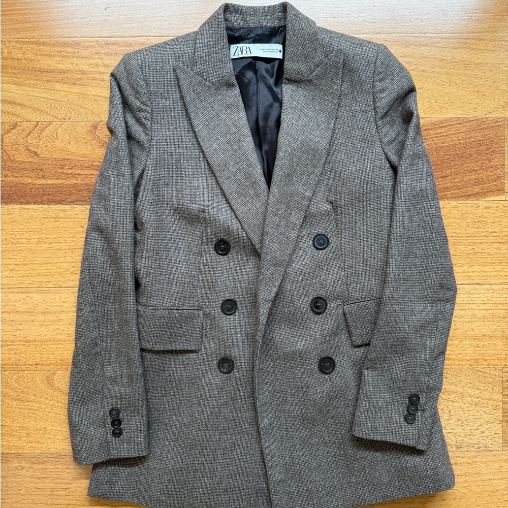 Zara Houndstooth Blazer with Black Lining